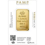 1 OZ PAMP FORTUNA GOLD BAR