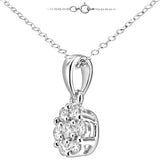 0.2ct Round Diamond Cluster Pendant In UK Hallmarked 9ct White Gold