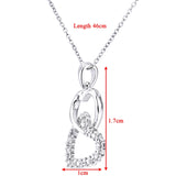 Interlocking Heart Shape Diamond Pendant In UK Hallmarked 9ct White Gold