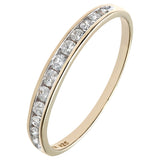 0.25ct Channel Set Round Diamond Graduated Half Eternity Ring In Uk Hallmarked 9ct Yellow Gold