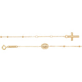 9CT YEL GOLD LADIES' 7.5 INCHES ROSARY BRCLT