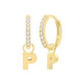 9 CT YEL GOLD INITIAL EARRING CHARM