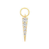 9CT YEL GOLD CZ SPIKE EARRING CHARM ( HOOP NOT INCLUDED)