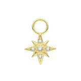 9CT YEL GOLD CZ STAR EARRING CHARM