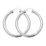 SILVER 30MM PLAIN HOOP EARRINGS