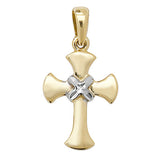 9CT YEL/WHT GOLD CROSS PENDANT