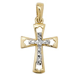 9CT YEL/WHT GOLD CROSS DC PENDANT