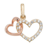 9CT YEL/ROSE GOLD HEART CZ PENDANT