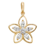 9CT YEL GOLD DAISY CZ PENDANT